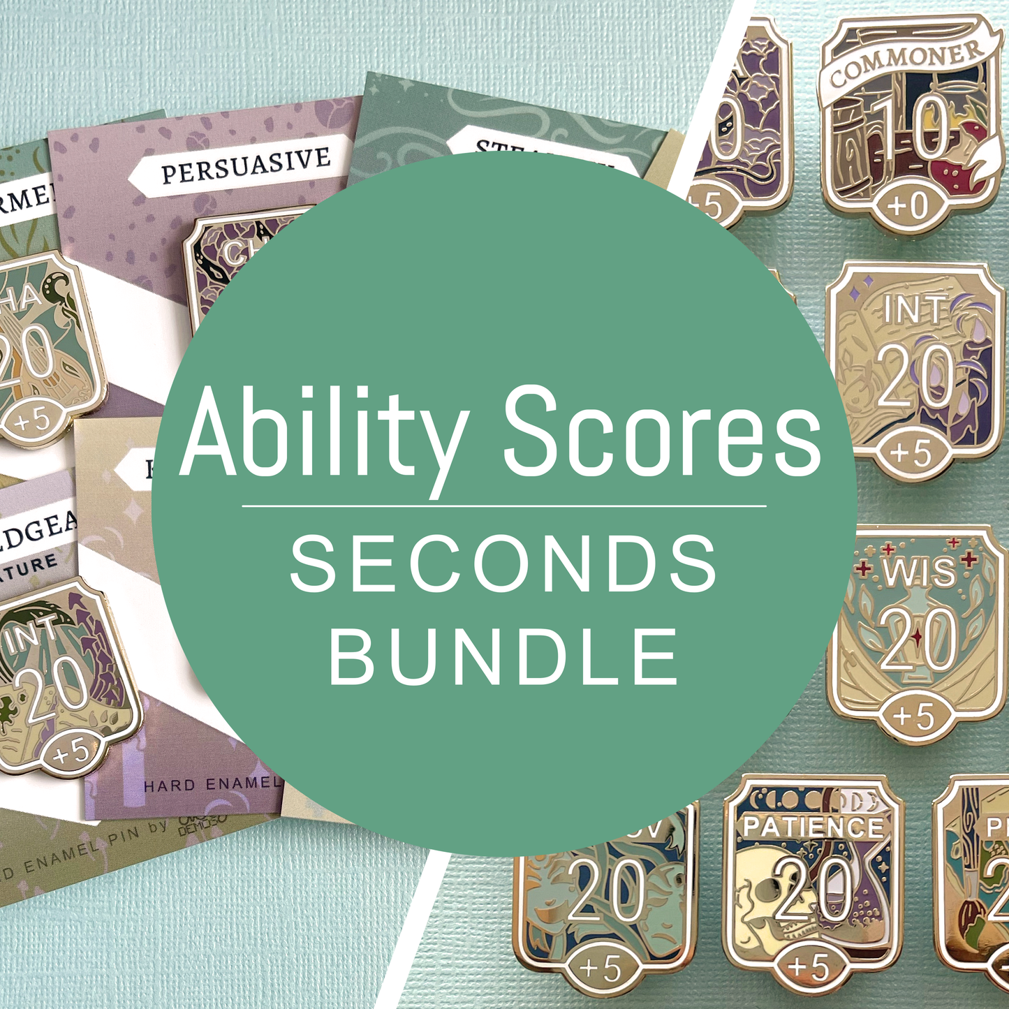 SECONDS Ability Scores - Enamel pin bundle
